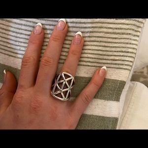 Sterling silver geometric ring. Size 8